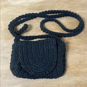 Vintage Black Crochet Crossbody Bag Carrie Forbes